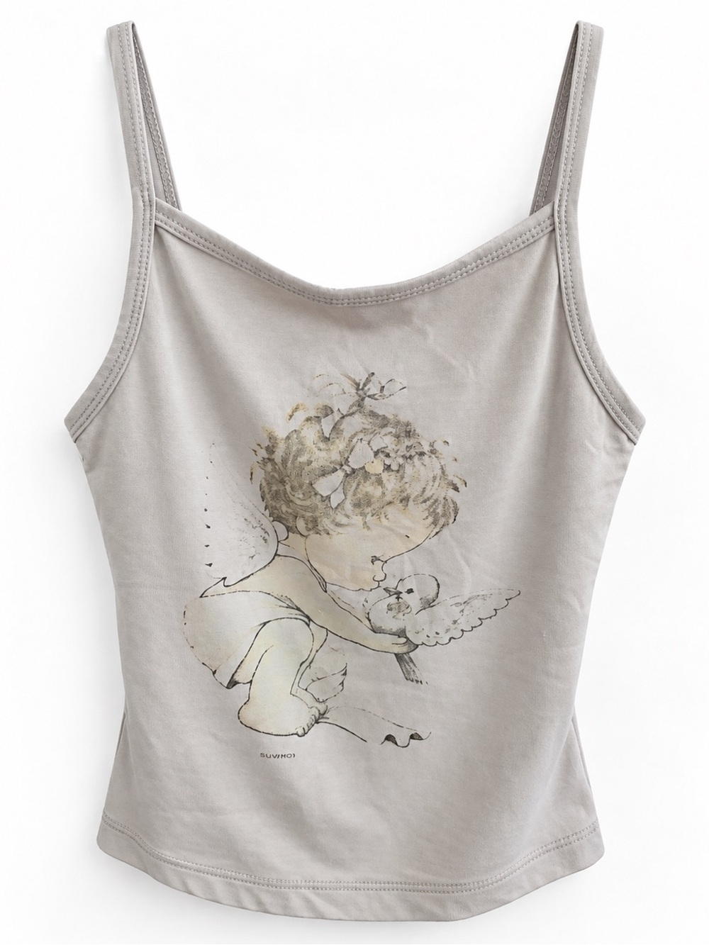 VINTAGE LEE KLEIN Y2K Cherubic Angel & Dove Graphic Baby Tank Top